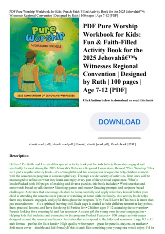 pdf pure worship workbook for kids fun & faith-filled activity book for the 2025 jehovahã¢â€â™s witn