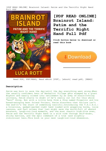 [pdf read online] brainrot island patim and the terrific right hand full pdf