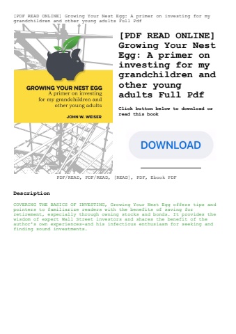 [pdf read online] growing your nest egg a primer on investing for my grandchildren and other young a