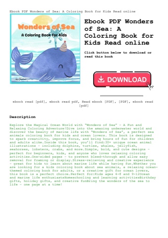 ebook pdf  wonders of sea a coloring book for kids read online