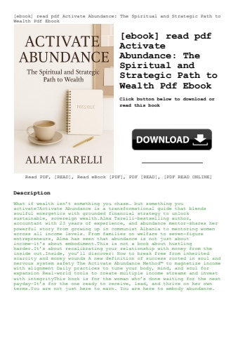 [ebook] read pdf activate abundance the spiritual and strategic path to wealth pdf ebook