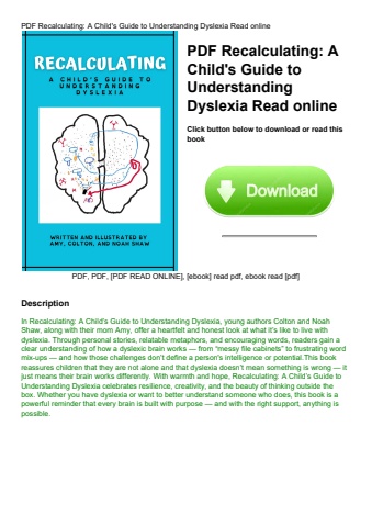 pdf recalculating a child's guide to understanding dyslexia read online