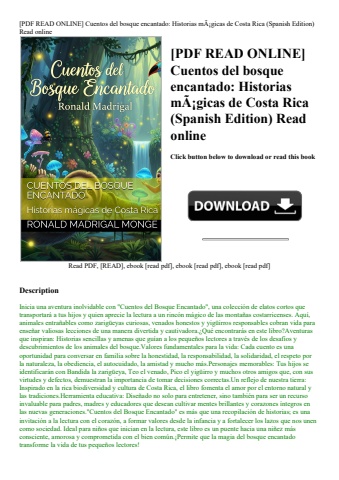 [pdf read online] cuentos del bosque encantado historias mãƒâ¡gicas de costa rica (spanish edition)