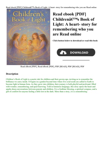 read ebook [pdf] childrenã¢â€â™s book of light a heart- story for remembering who you are read onlin
