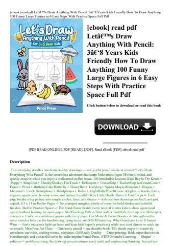 [ebook] read pdf letã¢â€â™s draw anything with pencil 3ã¢â€â‘8 years kids friendly how to draw anyth