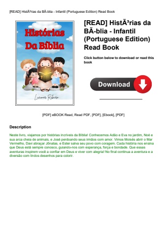 [read] histãƒâ³rias da bãƒâ­blia - infantil (portuguese edition) read book