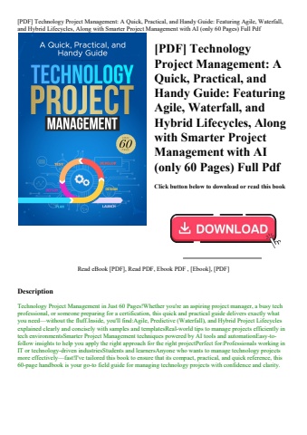 [pdf] technology project management a quick  practical  and handy guide featuring agile  waterfall