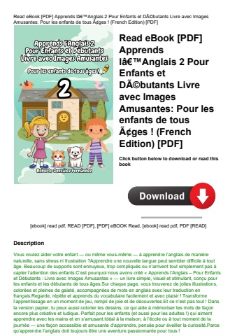 read ebook [pdf] apprends lã¢â€â™anglais 2 pour enfants et dãƒâ©butants livre avec images amusantes