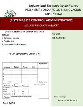 SISTEMAS DE CONTROL ADMINISTRATIVO KARINA MUÑIZ