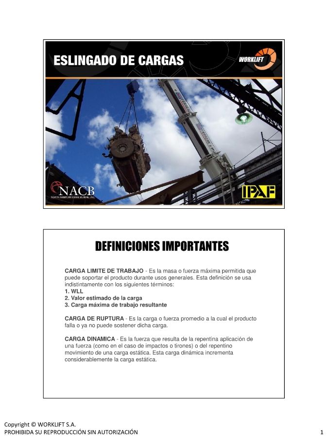 Manual de Entrenamiento de Eslingado - WORKLIFT S.A.