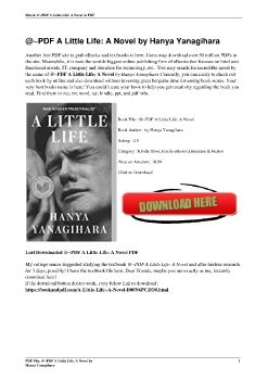 @~PDF A Little Life: A Novel by Hanya Yanagihara