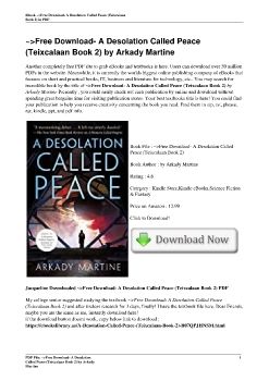 ~>Free Download- A Desolation Called Peace (Teixcalaan Book 2) by Arkady Martine