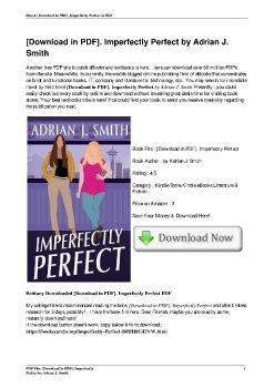 [Download in PDF]. Imperfectly Perfect by Adrian J. Smith