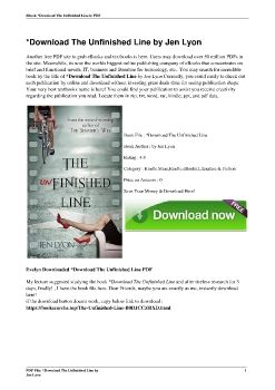 *Download<PDF> The Unfinished Line by Jen Lyon