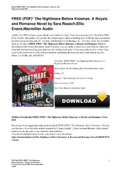 FREE (PDF)* The Nightmare Before Kissmas: A Royals and Romance Novel by Sara Raasch,Ellis Evans,Macmillan Audio