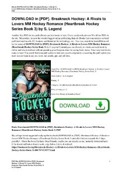 DOWNLOAD in [PDF]. Breakneck Hockey: A Rivals to Lovers MM Hockey Romance (Heartbreak Hockey Series Book 3) by S. Legend