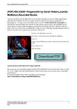 [PDF] RELEASE! Fingersmith by Sarah Waters,Juanita McMahon,Recorded Books