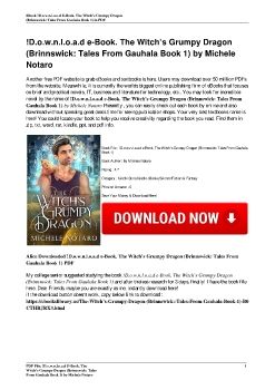 !D.o.w.n.l.o.a.d e-Book. The Witch’s Grumpy Dragon (Brinnswick: Tales From Gauhala Book 1) by Michele Notaro