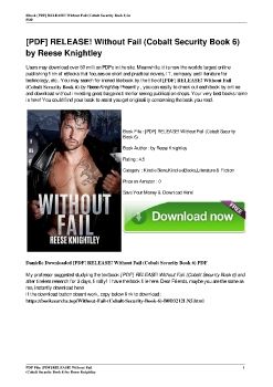 [PDF] RELEASE! Without Fail (Cobalt Security Book 6) by Reese Knightley