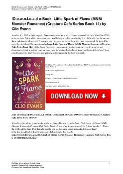 !D.o.w.n.l.o.a.d e-Book. Little Spark of Flame (MNBi Monster Romance) (Creature Cafe Series Book 14) by Clio Evans