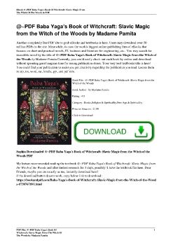 @~PDF Baba Yaga's Book of Witchcraft: Slavic Magic from the Witch of the Woods by Madame Pamita