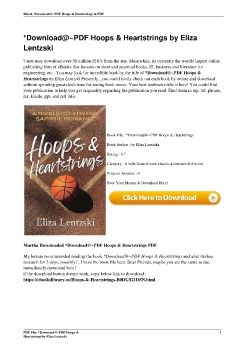 *Download@~PDF Hoops & Heartstrings by Eliza Lentzski