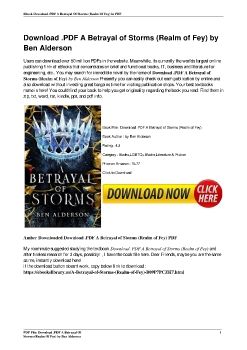 Download .PDF A Betrayal of Storms (Realm of Fey) by Ben Alderson