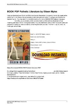 BOOK PDF Pathetic Literature by Eileen Myles