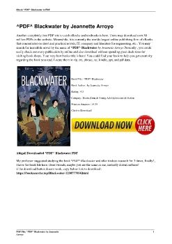 ^PDF^ Blackwater by Jeannette Arroyo