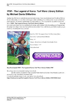 !PDF~ The Legend of Korra: Turf Wars Library Edition by Michael Dante DiMartino