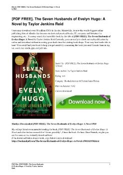 [PDF FREE]. The Seven Husbands of Evelyn Hugo: A Novel by Taylor Jenkins Reid