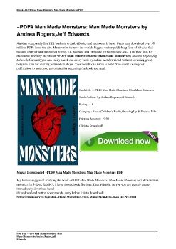 ~PDF# Man Made Monsters: Man Made Monsters by Andrea Rogers,Jeff Edwards