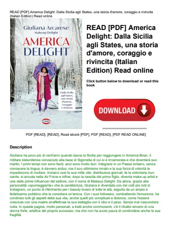 read [pdf] america delight dalla sicilia agli states  una storia d'amore  coraggio e rivincita (ital