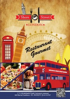 menu shore street london texte vectorisé