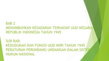 MENUMBUHKAN KESADARAN TERHADAP UUD NEGARA