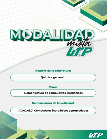 AD.02.01.01 Compuestos inorgánicos y propiedades