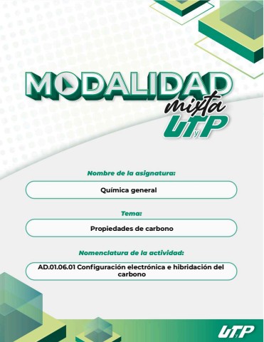 AD.01.06.01 Configuración electrónica e hibridación del carbono