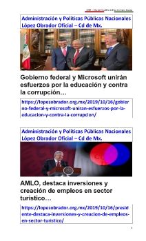 Jueves 17 de Octubre del 2019 - Síntesis Informativa