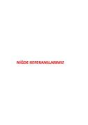 NİĞDE REFERANSLARI