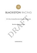 Draft 2016 NZB Karaka Shortlist - Blackiston Racing [CONFIDENTIAL]