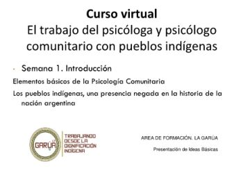 El trabajo del psicólogo  y la psicóloga comunitaria con pueblos indígenas