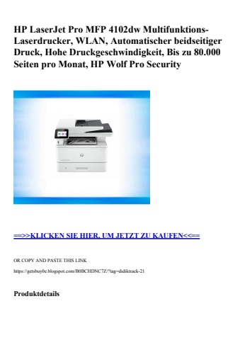 2981 hp laserjet pro mfp 4102dw multifunktions-laserdrucker  wlan  automatischer beidseitiger druck  hoh
