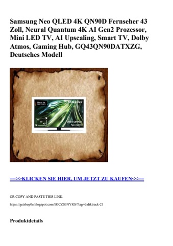 0128 samsung neo qled 4k qn90d fernseher 43 zoll  neural quantum 4k ai gen2 prozessor  mini led tv  ai u