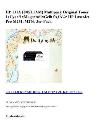 1456 hp 131a  u0sl1am  multipack original toner 1xcyan 1xmagenta 1xgelb fãƒâ¼r hp laserjet pro m251  m27