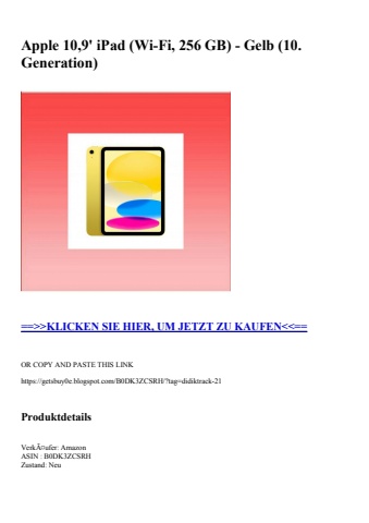 3940 apple 10 9' ipad  wi-fi  256 gb  - gelb  10