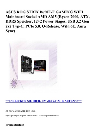 4468 asus rog strix b650e-f gaming wifi mainboard sockel amd am5  ryzen 7000  atx  ddr5 speicher  12 2 p