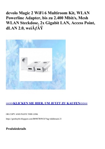 8409 devolo magic 2 wifi 6 multiroom kit  wlan powerline adapter  bis zu 2