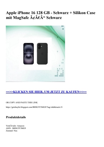 1031 apple iphone 16 128 gb - schwarz   silikon case mit magsafe ã¢â€â“ schwarz