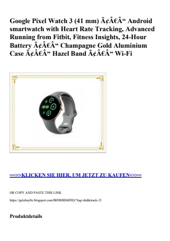 9494 google pixel watch 3  41 mm  ã¢â€â“ android smartwatch with heart rate tracking  advanced running f