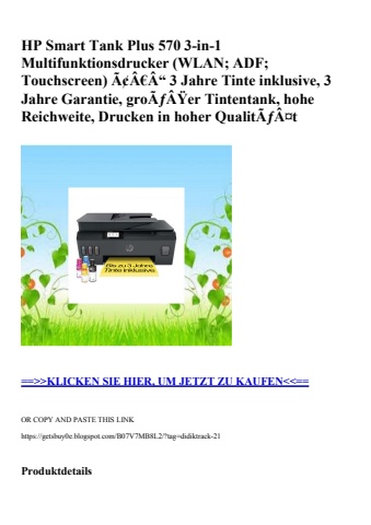 4068 hp smart tank plus 570 3-in-1 multifunktionsdrucker  wlan  adf  touchscreen  ã¢â€â“ 3 jahre tinte i